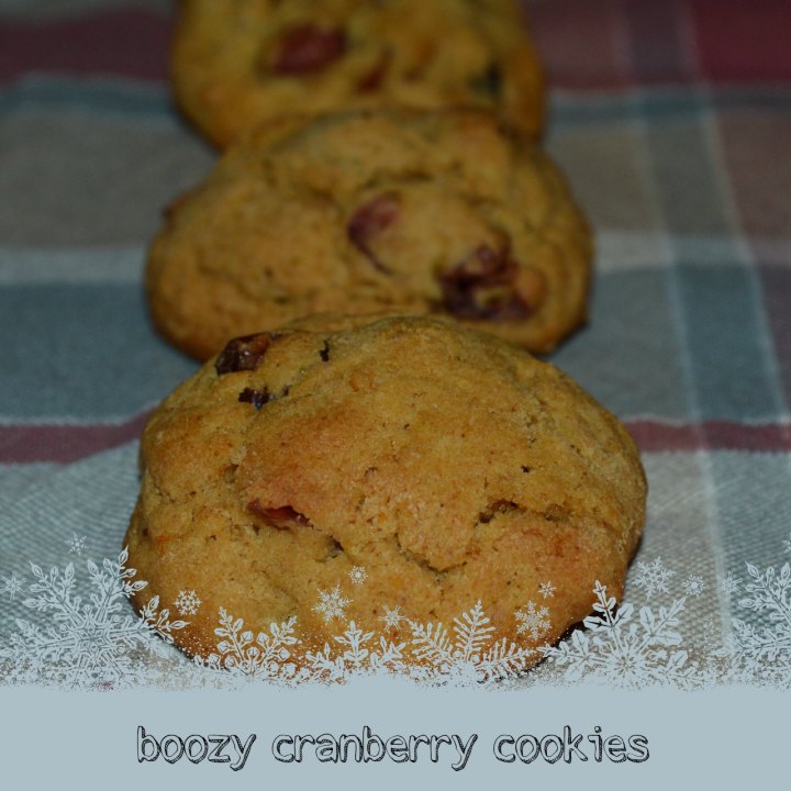 Boozy cranberry cookies